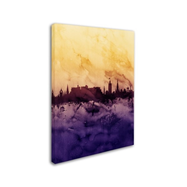 Michael Tompsett 'Edinburgh Skyline Tall Yellow' Canvas Art,14x19